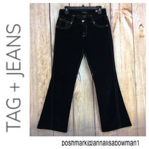 🌸TAG Jeans Black Velvet Flare Leg Pant size 29